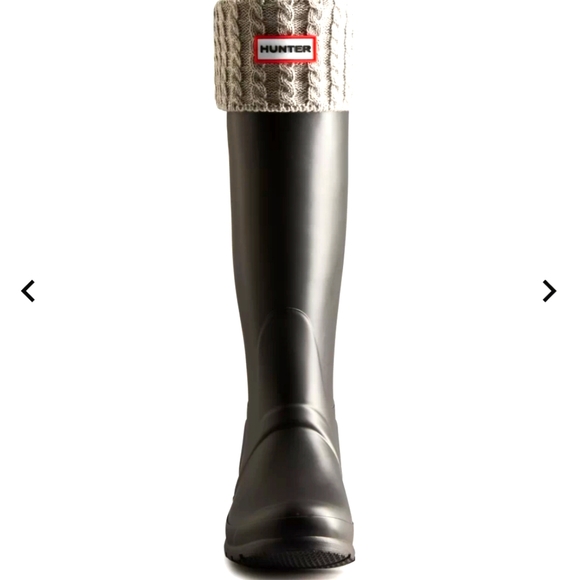 Hunter Accessories - Hunter Cable Knitted Cuff Tall Boot Socks Bugundy Medium